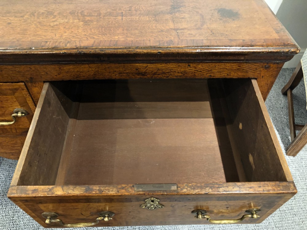 Large Antique Georgian Four Drawer Oak Dresser Base View XIII