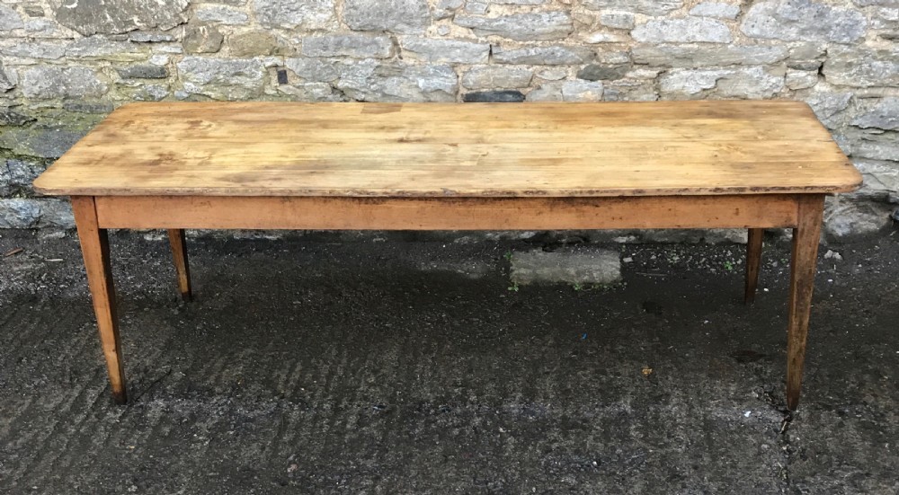 Large Antique French Fruitwood Dining Table 