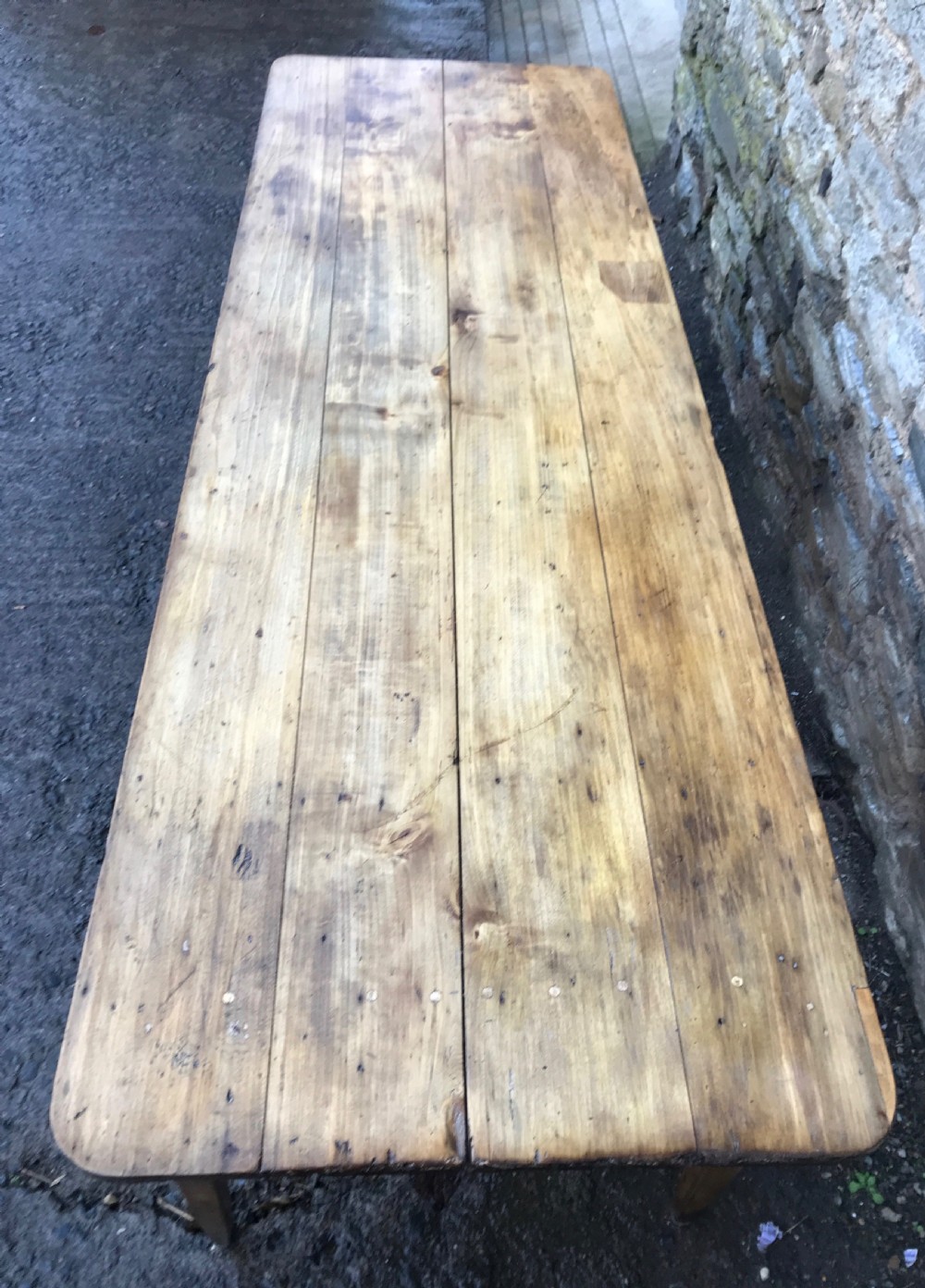 Large Antique French Fruitwood Dining Table  View VI