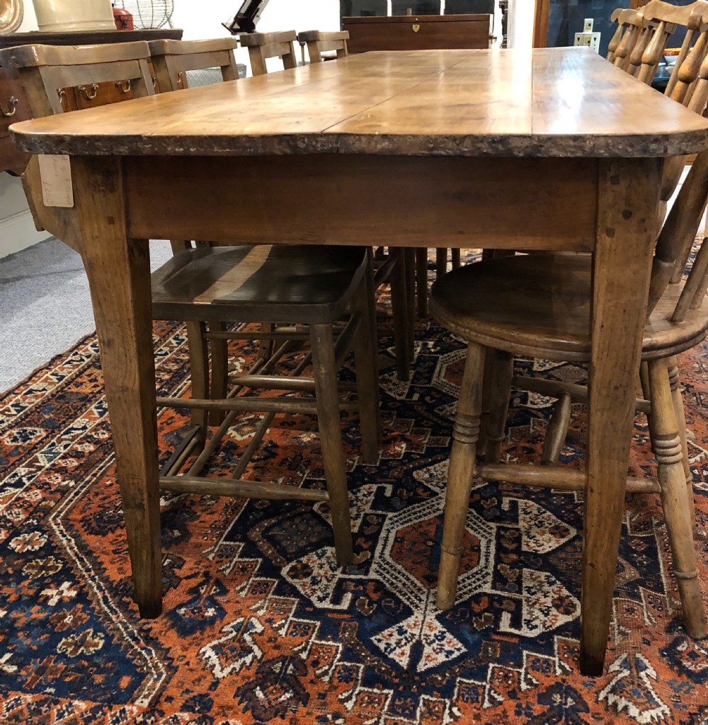 Large Antique French Fruitwood Dining Table  View XVI