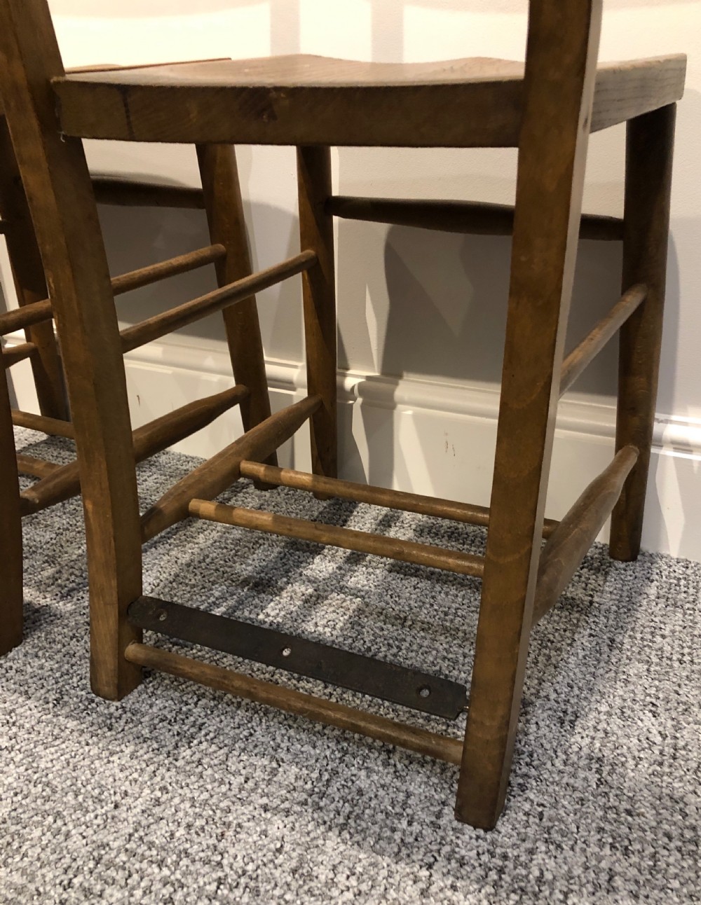 Set of 4 Antique Church Chapel Chairs View VI