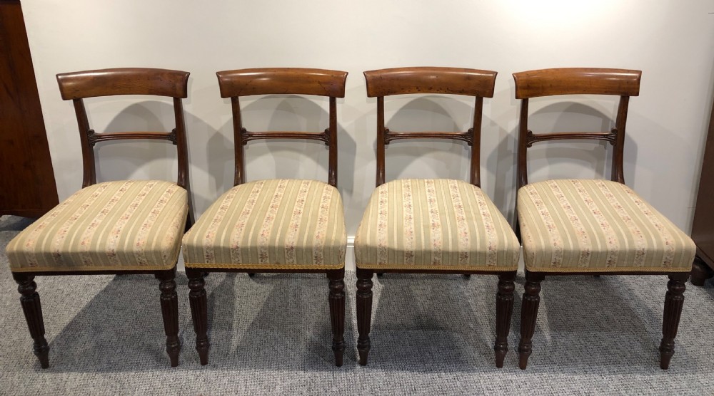 Set of 4 Regency Mahogany Bar Back Dining Chairs