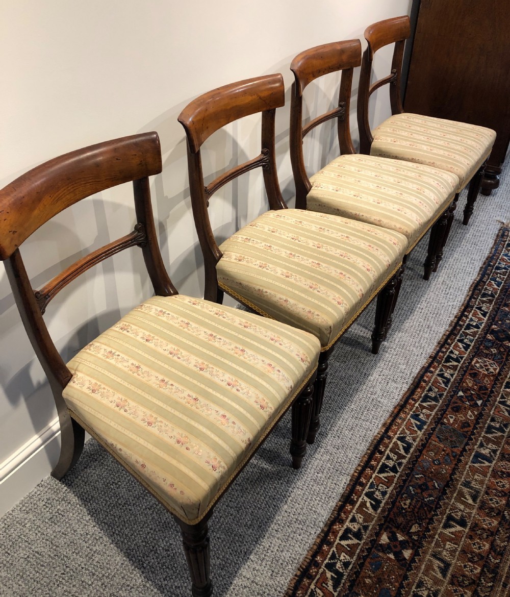 Set of 4 Regency Mahogany Bar Back Dining Chairs View II