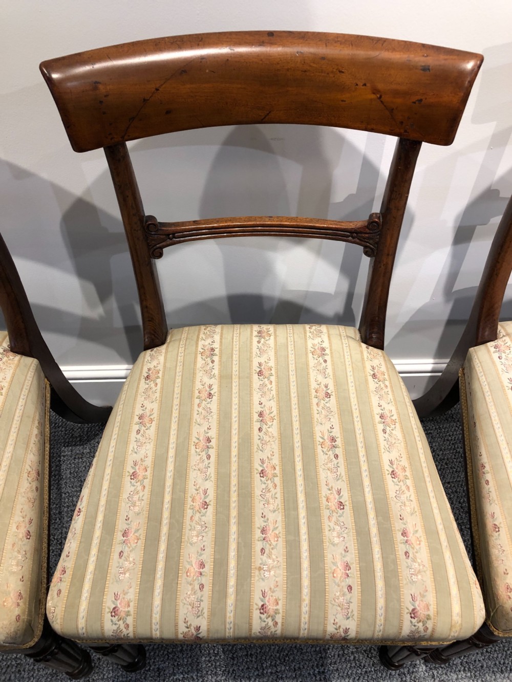 Set of 4 Regency Mahogany Bar Back Dining Chairs View IV