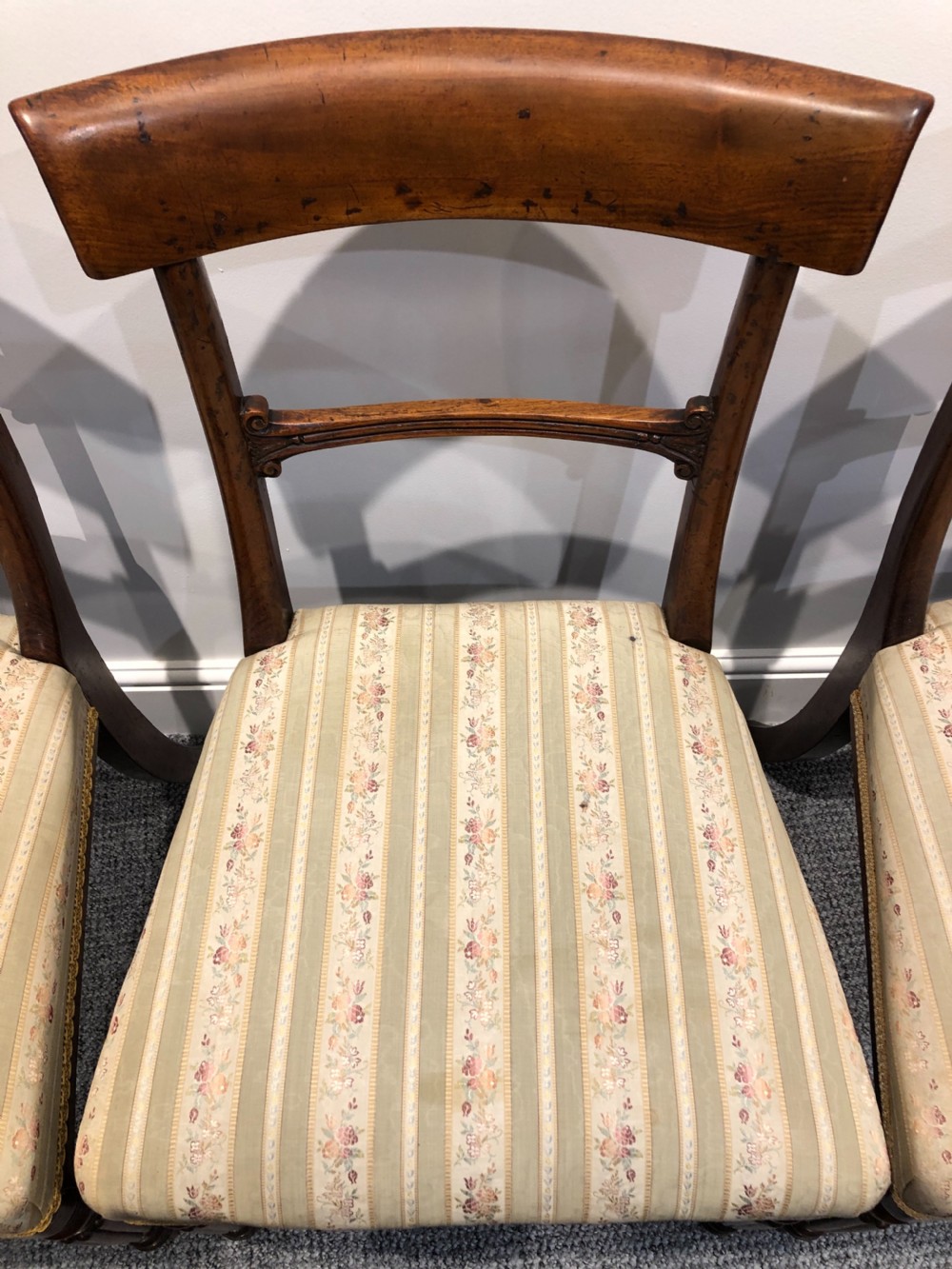 Set of 4 Regency Mahogany Bar Back Dining Chairs View V