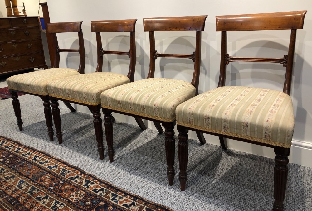 Set of 4 Regency Mahogany Bar Back Dining Chairs View VII