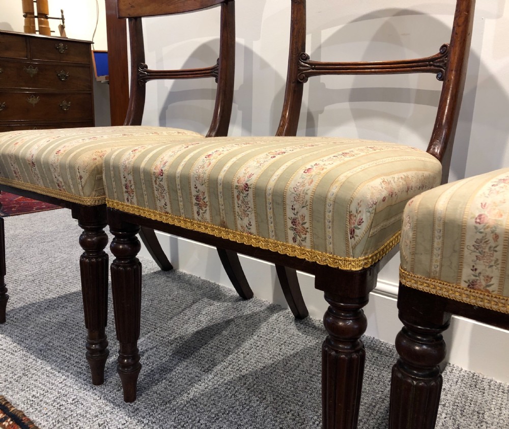 Set of 4 Regency Mahogany Bar Back Dining Chairs View VIII