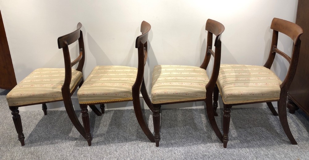 Set of 4 Regency Mahogany Bar Back Dining Chairs View IX