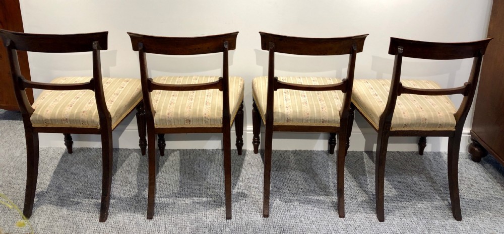 Set of 4 Regency Mahogany Bar Back Dining Chairs View X