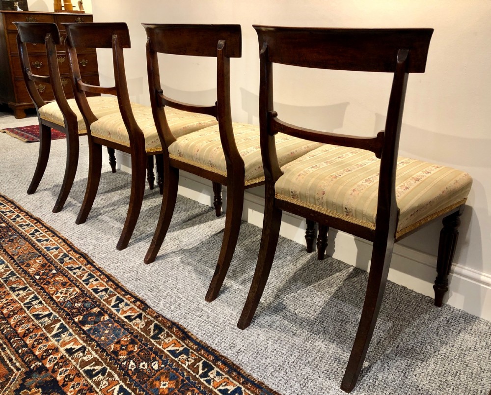 Set of 4 Regency Mahogany Bar Back Dining Chairs View XI