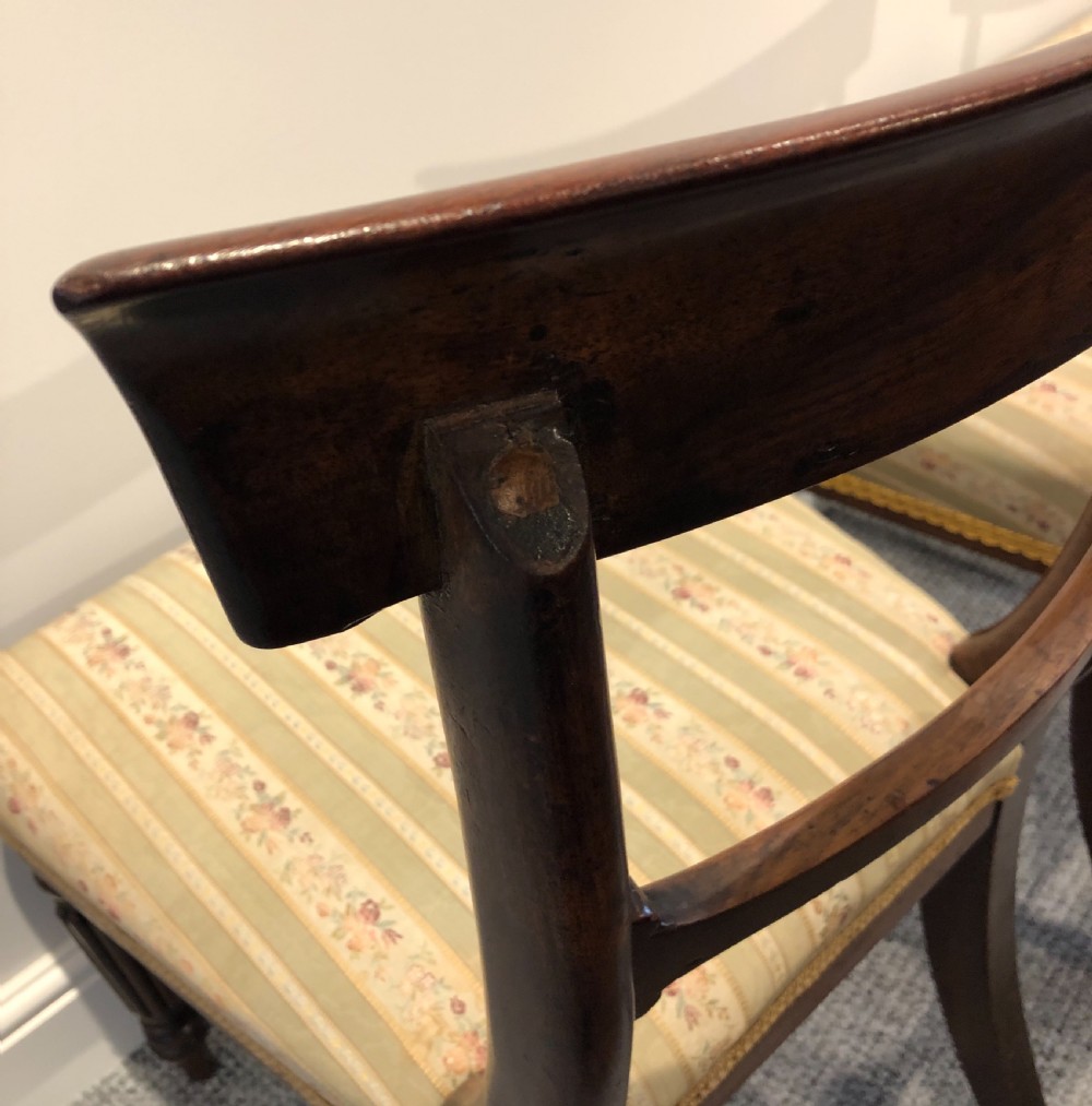 Set of 4 Regency Mahogany Bar Back Dining Chairs View XII