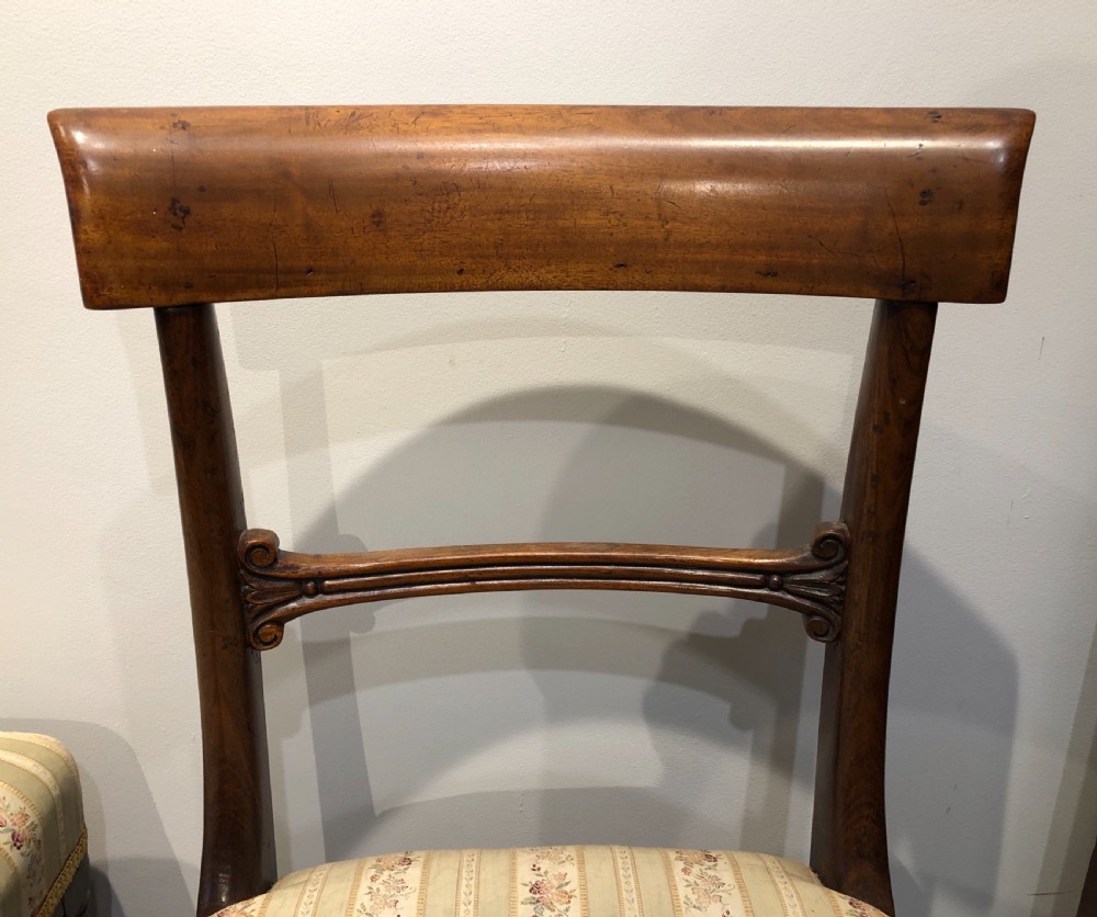 Set of 4 Regency Mahogany Bar Back Dining Chairs View XIV