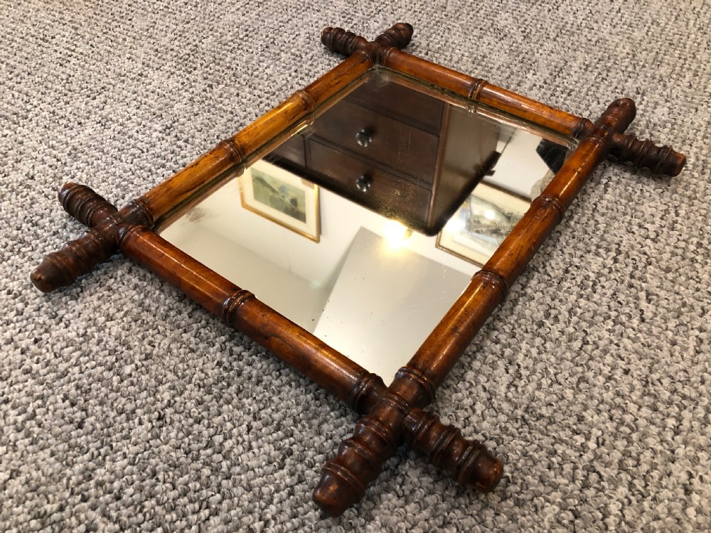 Antique French Faux Bamboo Wall Mirror View IV