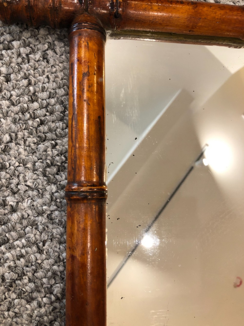 Antique French Faux Bamboo Wall Mirror View VIII