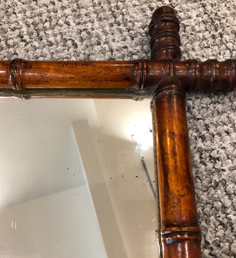 Antique French Faux Bamboo Wall Mirror View IX