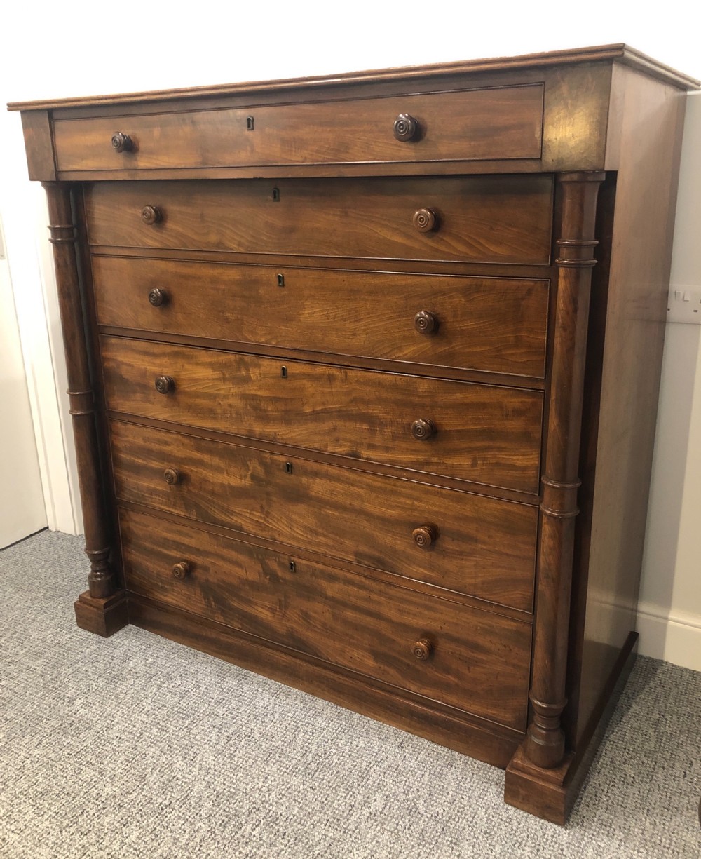 Large Antique Victorian Mahogany Scottish Chest of Drawers View IV