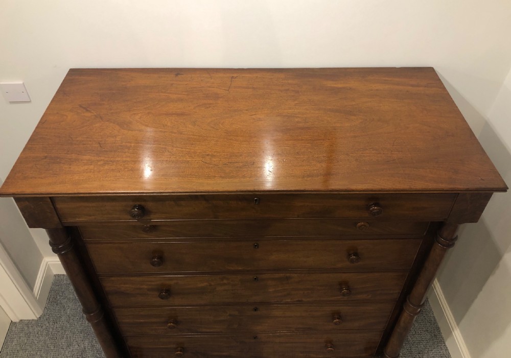 Large Antique Victorian Mahogany Scottish Chest of Drawers View V