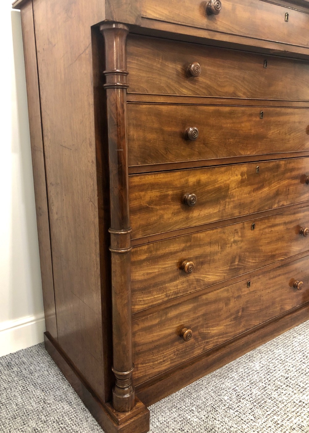 Large Antique Victorian Mahogany Scottish Chest of Drawers View VI