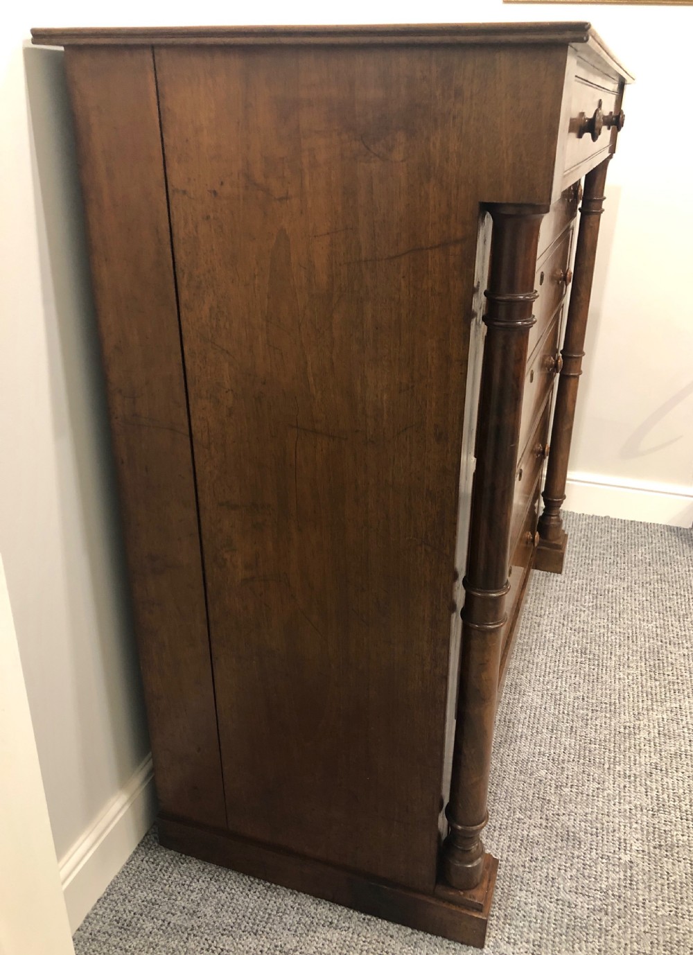 Large Antique Victorian Mahogany Scottish Chest of Drawers View XII