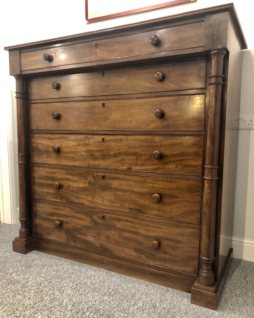 Large Antique Victorian Mahogany Scottish Chest of Drawers View XV