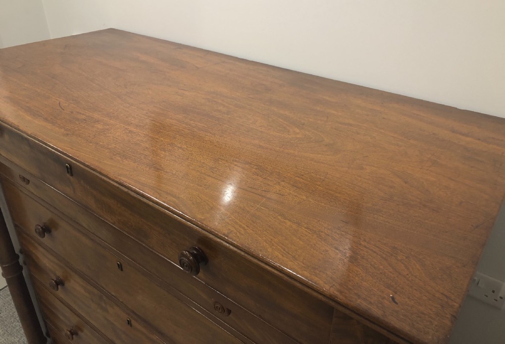 Large Antique Victorian Mahogany Scottish Chest of Drawers View XVI