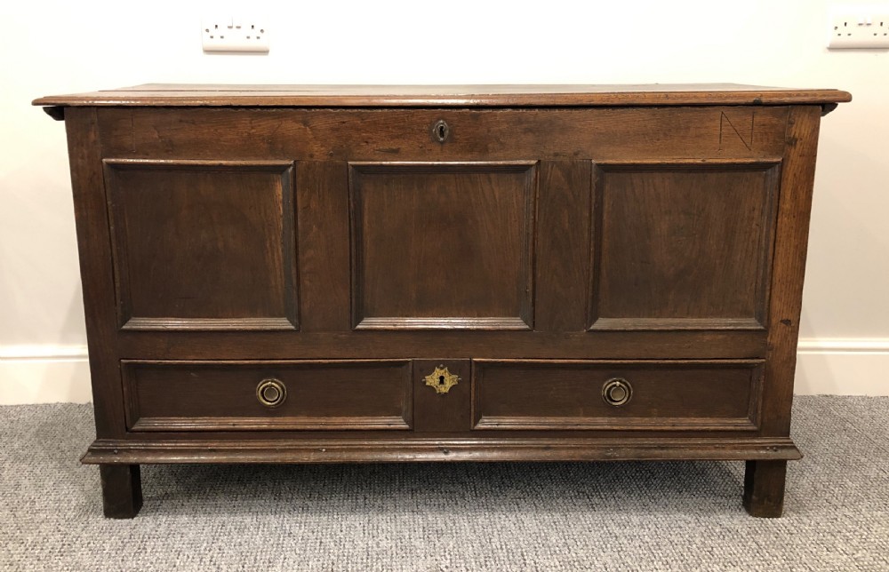 Antique 18th Century Oak Mule Chest