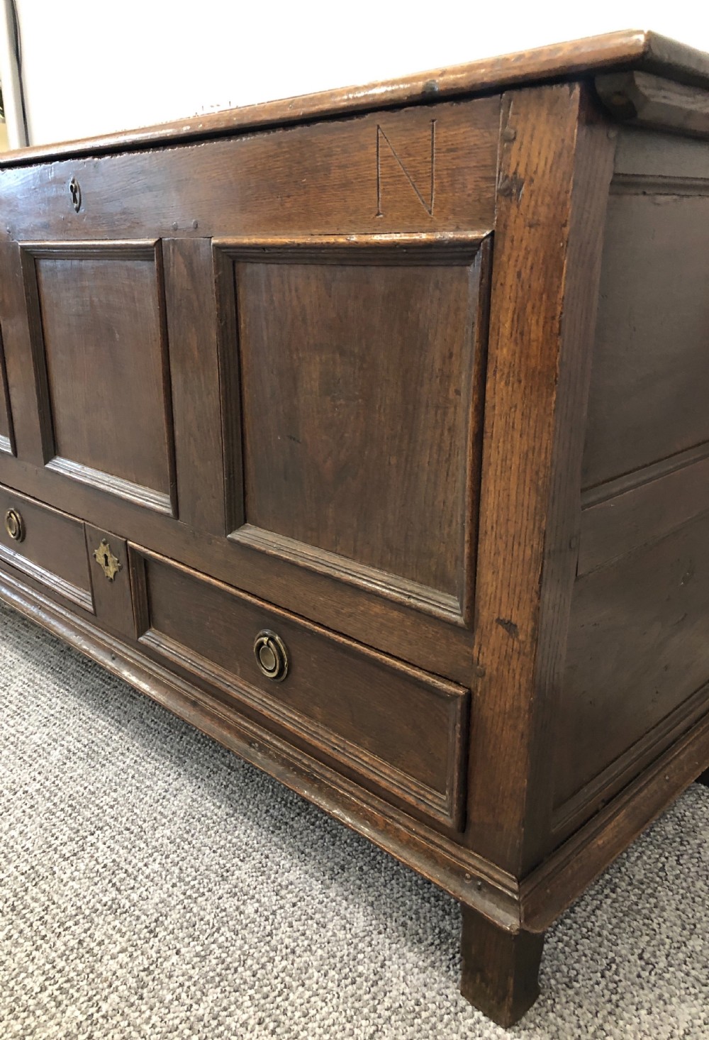 Antique 18th Century Oak Mule Chest View VIII