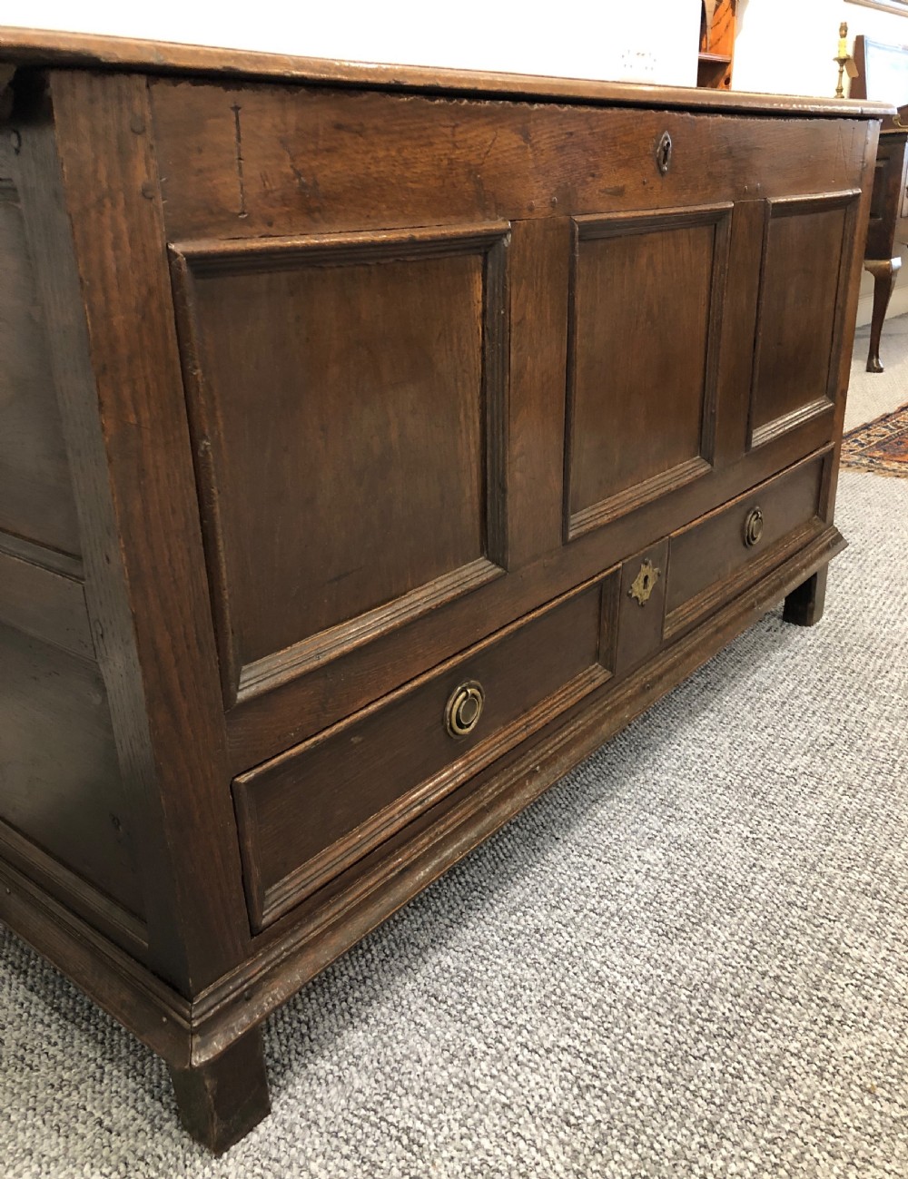 Antique 18th Century Oak Mule Chest View IX