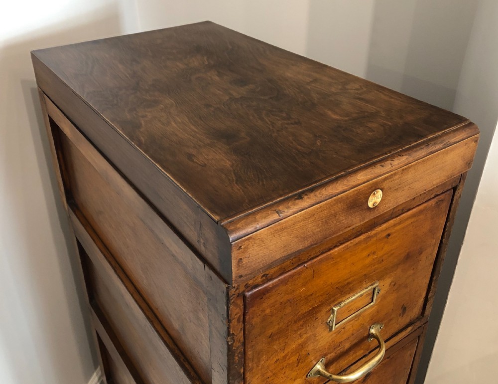 Antique Vintage Stacking Wooden Filing Cabinet Drawers View VII
