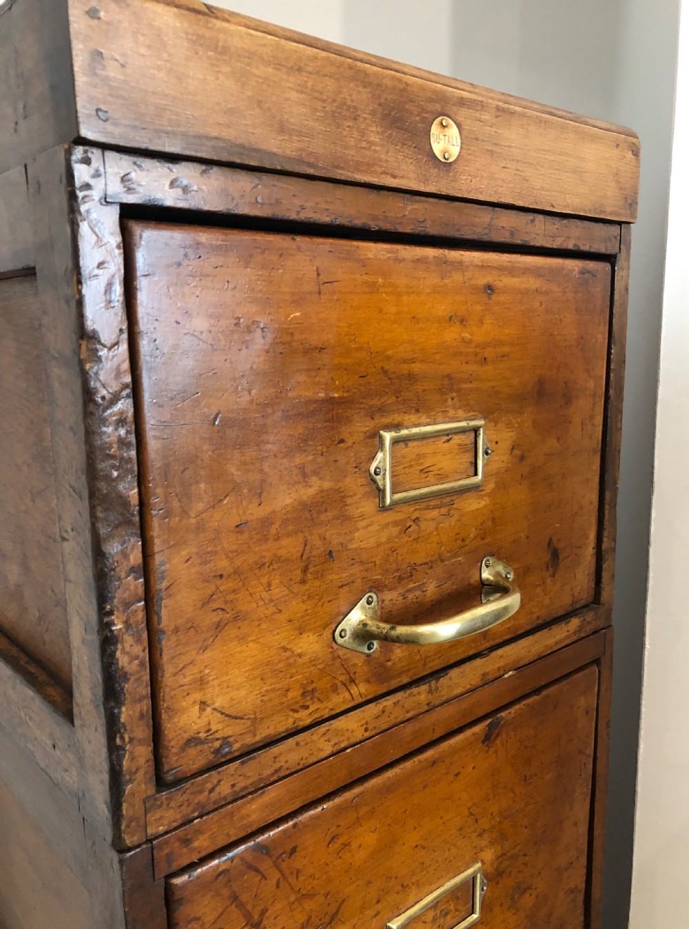Antique Vintage Stacking Wooden Filing Cabinet Drawers View VIII