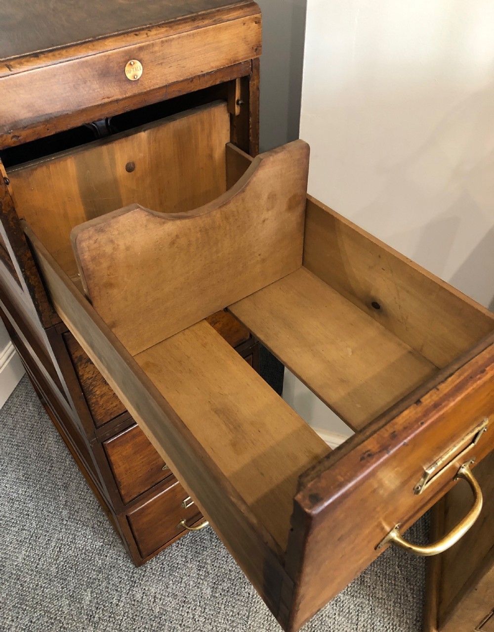 Antique Vintage Stacking Wooden Filing Cabinet Drawers View X