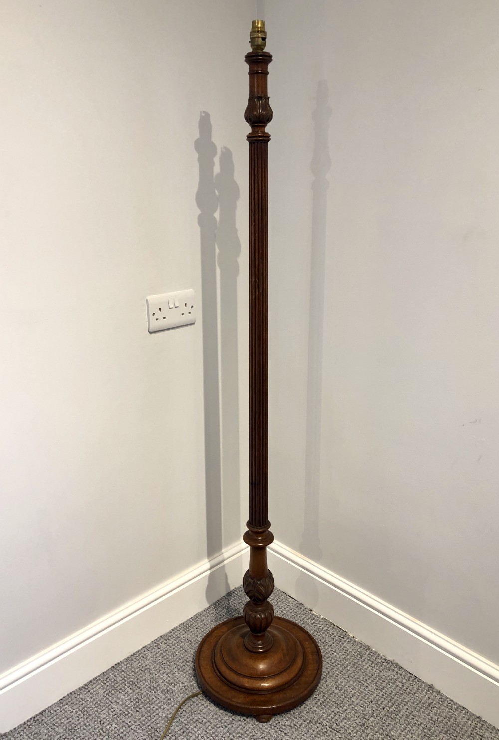 Antique Fluted Mahogany Standard Lamp