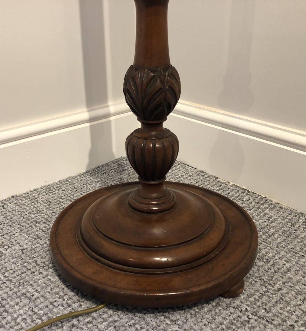 Antique Fluted Mahogany Standard Lamp View VI