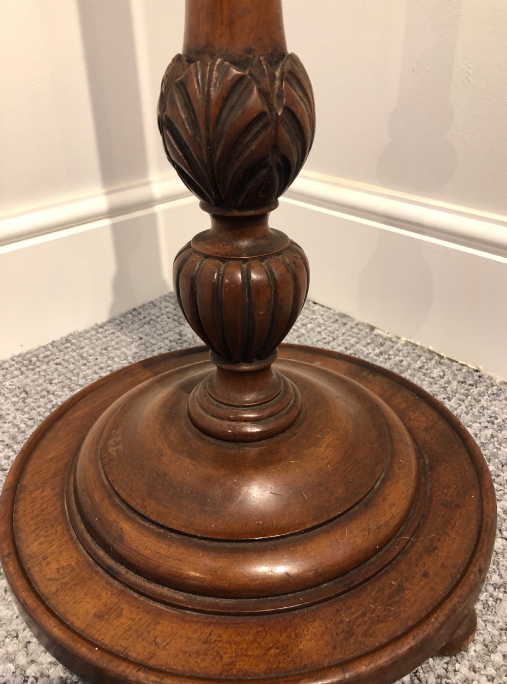 Antique Fluted Mahogany Standard Lamp View VII