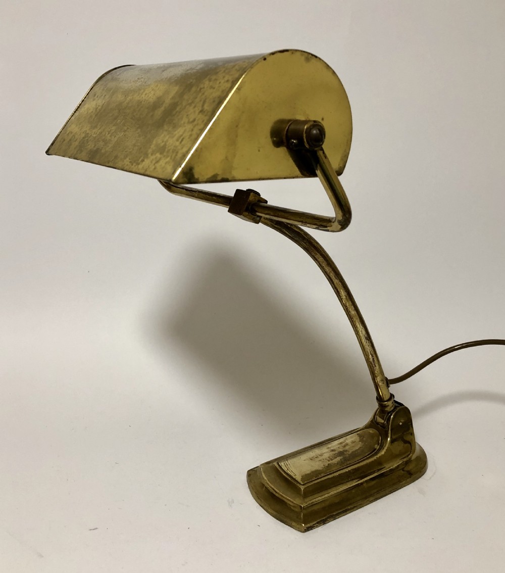 Antique Vintage Art Deco Adjustable Brass Desk Lamp