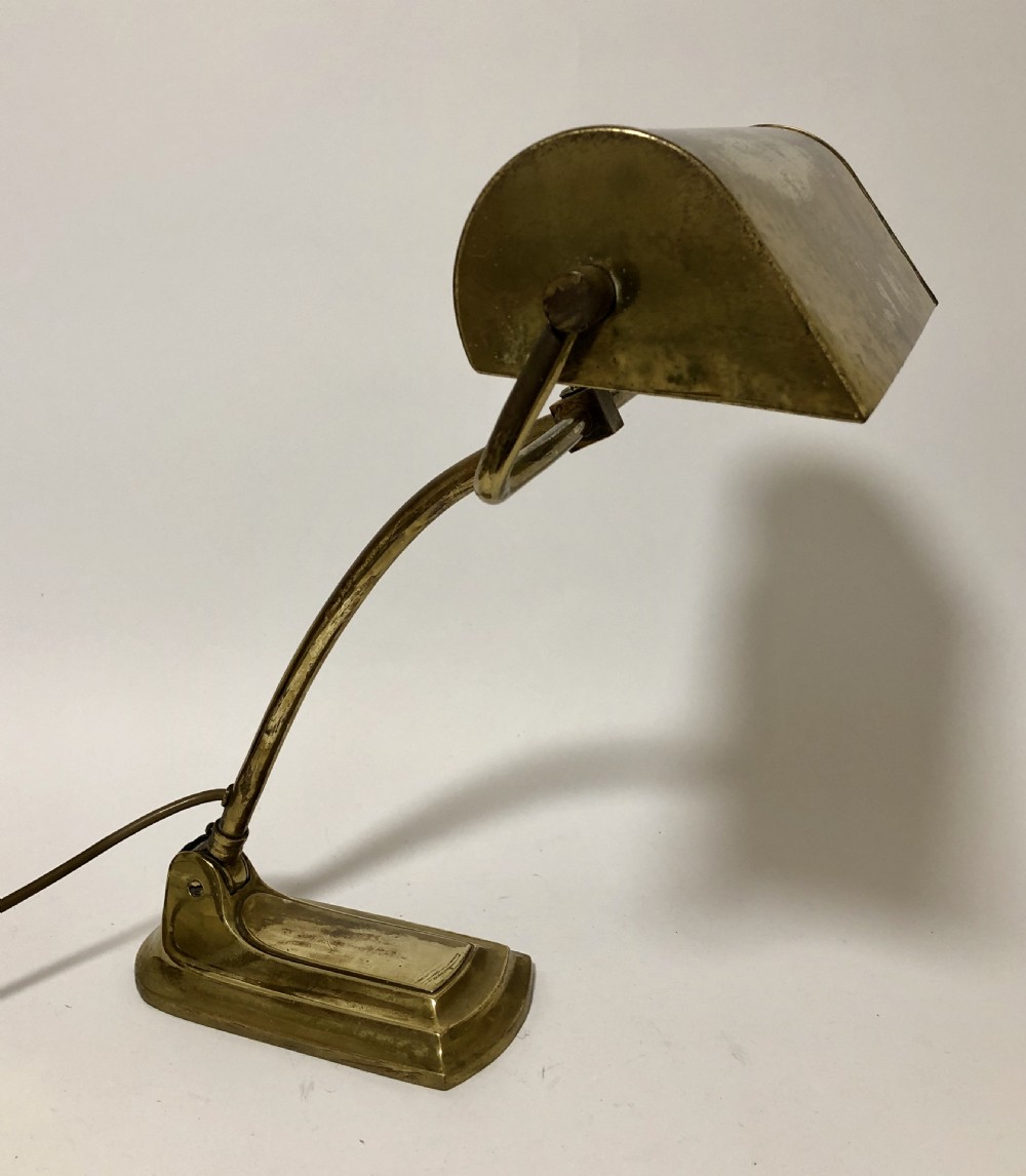 Antique Vintage Art Deco Adjustable Brass Desk Lamp View II