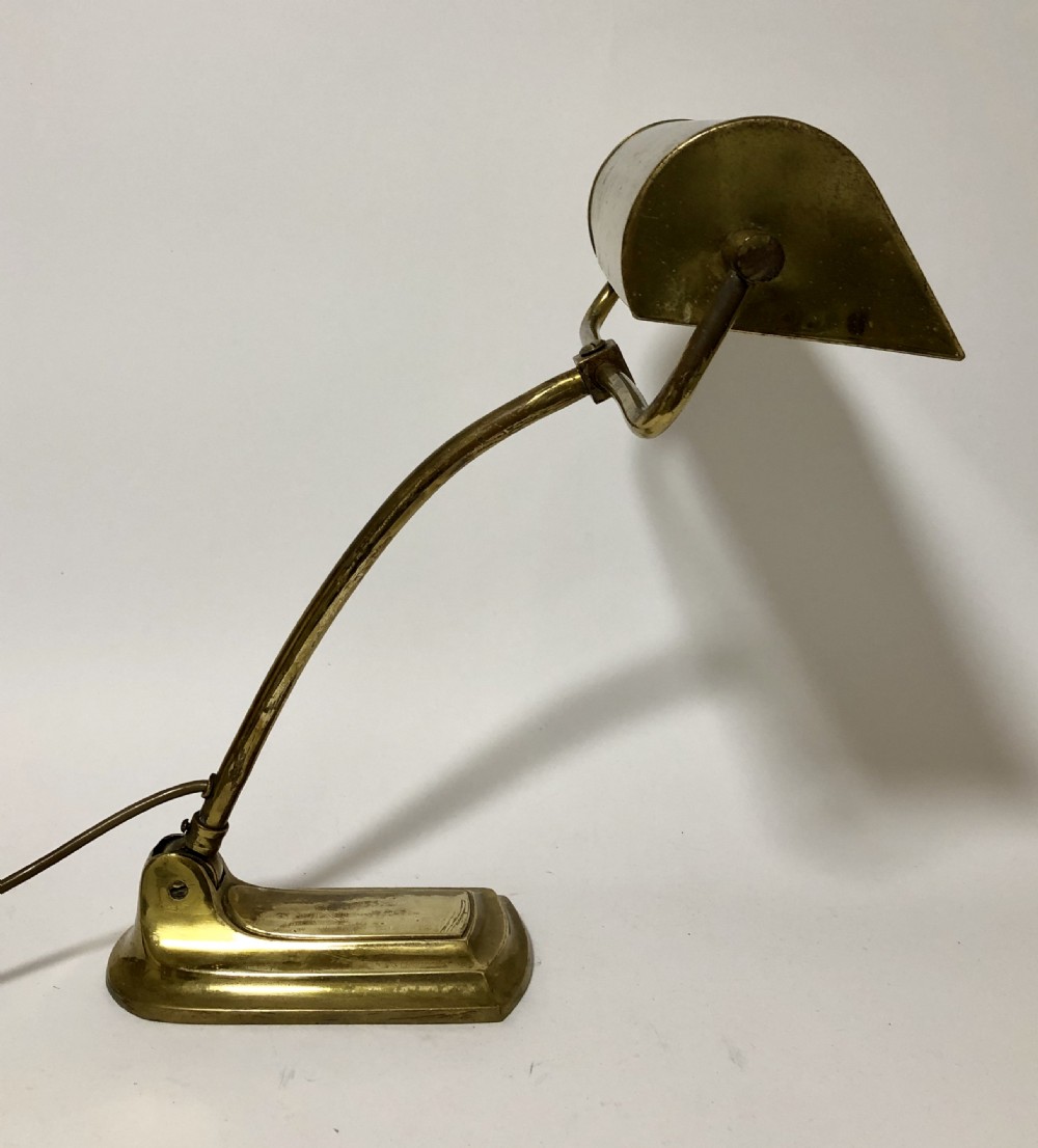 Antique Vintage Art Deco Adjustable Brass Desk Lamp View V