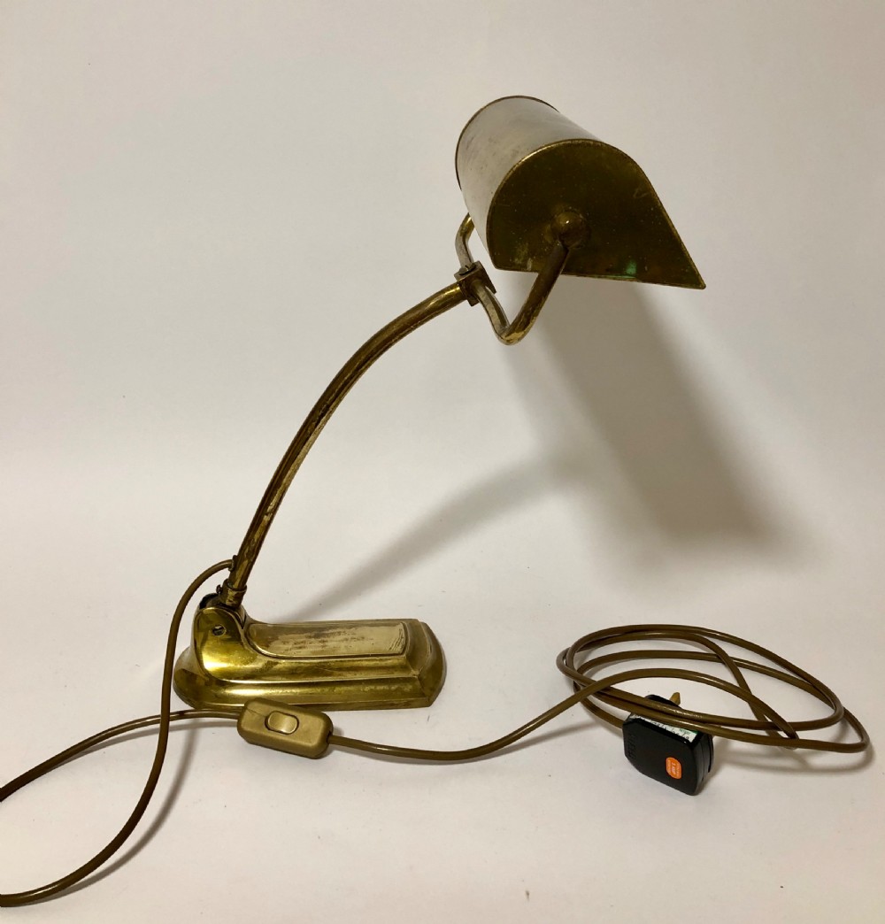 Antique Vintage Art Deco Adjustable Brass Desk Lamp View XIV