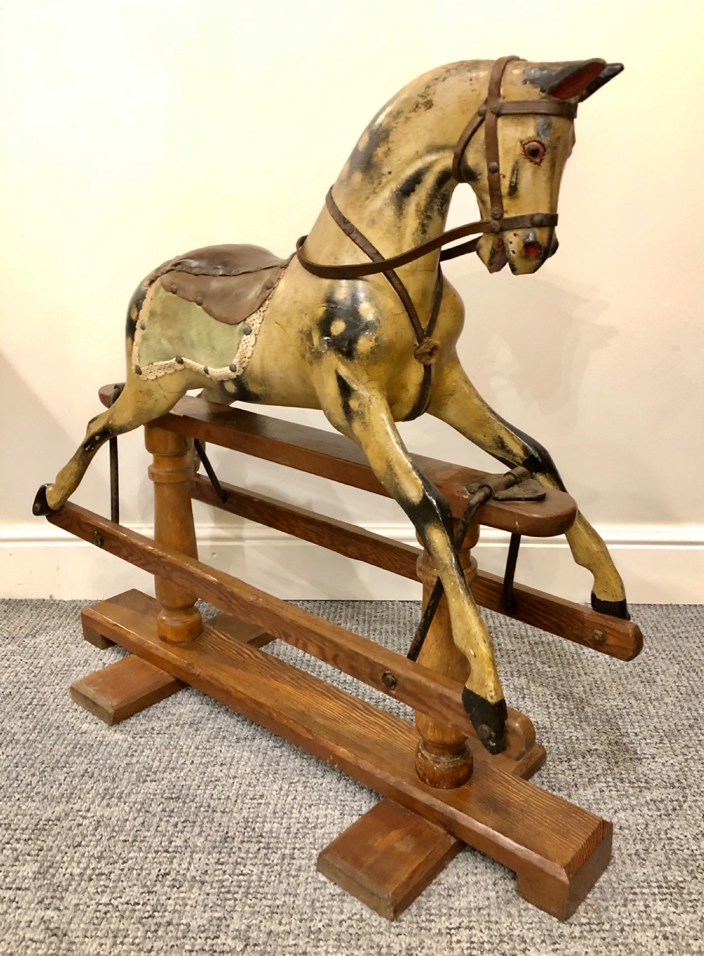 Small Antique Victorian Rocking Horse View III
