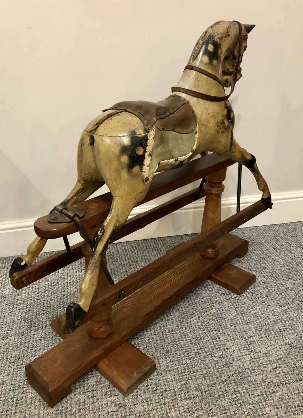 Small Antique Victorian Rocking Horse View XI
