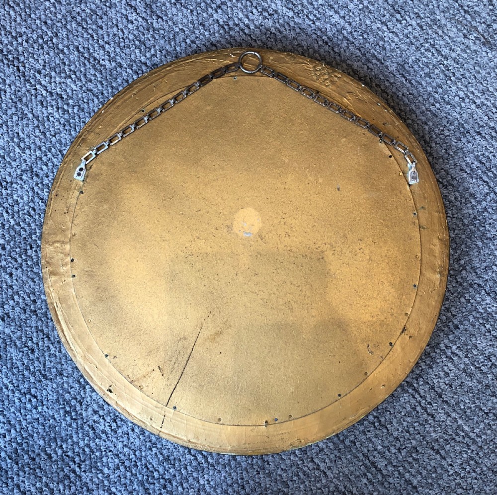 Antique Regency Style Gilt Convex Wall Mirror View XI