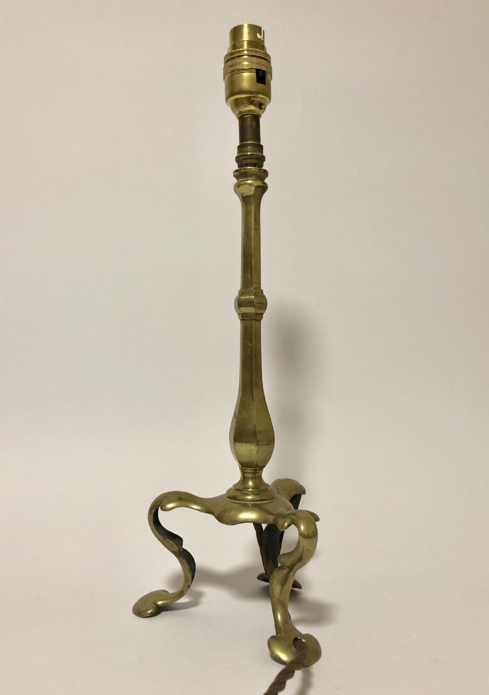 Antique Brass Candlestick Table Lamp View VI