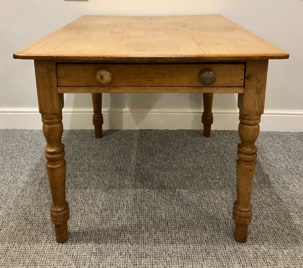 Small Antique Victorian Pine Farmhouse Dining Table