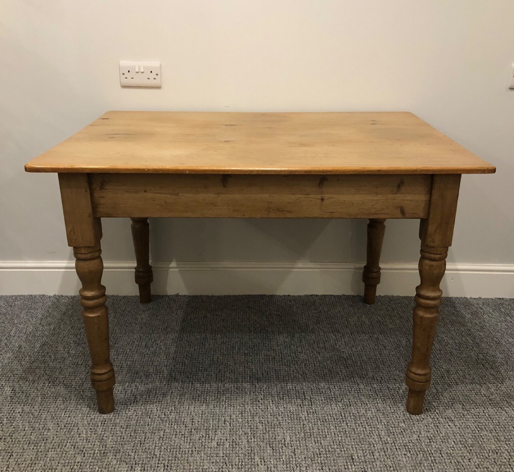 Small Antique Victorian Pine Farmhouse Dining Table View II
