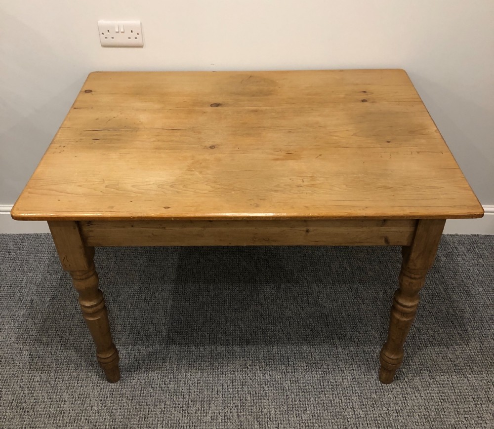 Small Antique Victorian Pine Farmhouse Dining Table View III