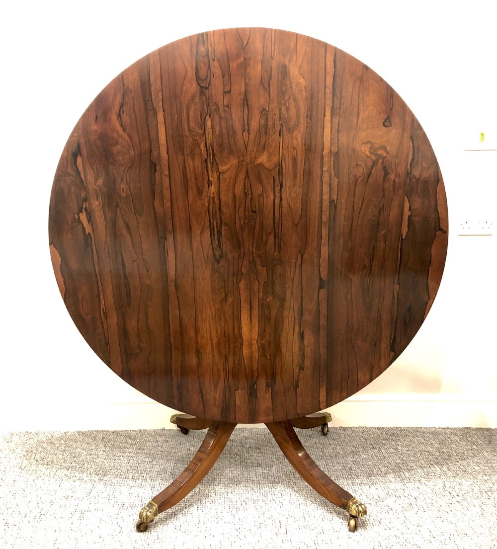 Antique Regency Rosewood Tilt Top Breakfast Table