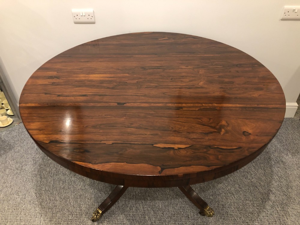 Antique Regency Rosewood Tilt Top Breakfast Table View IV
