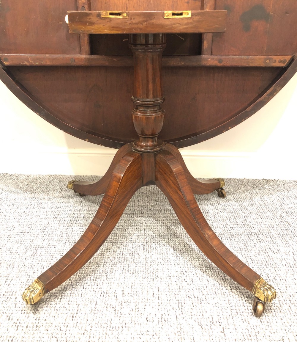 Antique Regency Rosewood Tilt Top Breakfast Table View XI
