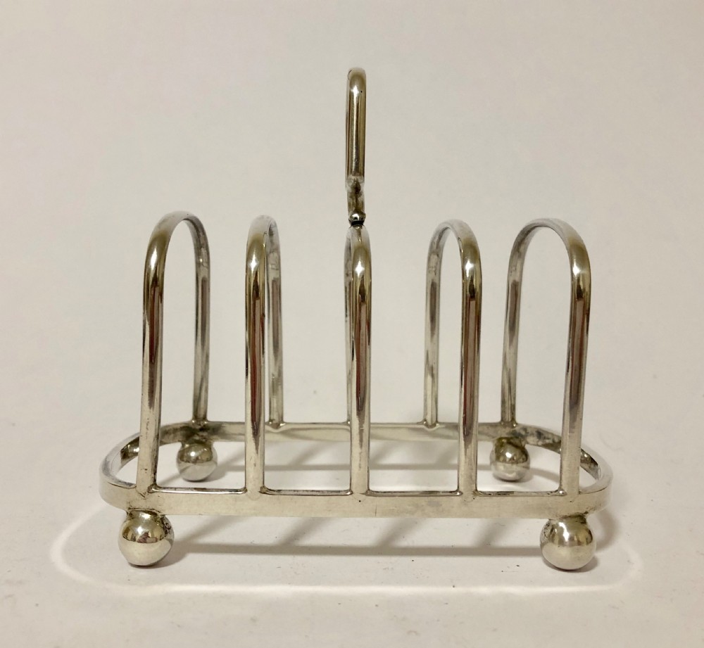Antique Solid Sterling Silver Toast Rack 1929 View V