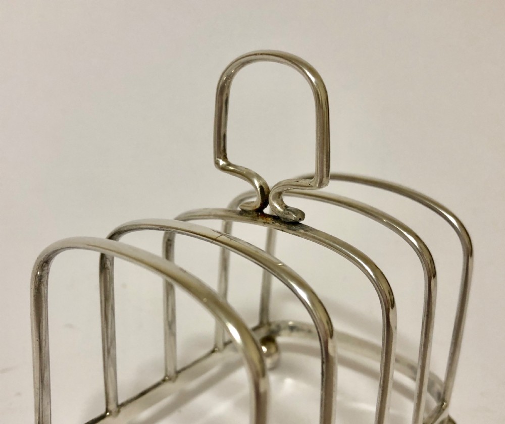 Antique Solid Sterling Silver Toast Rack 1929 View VI